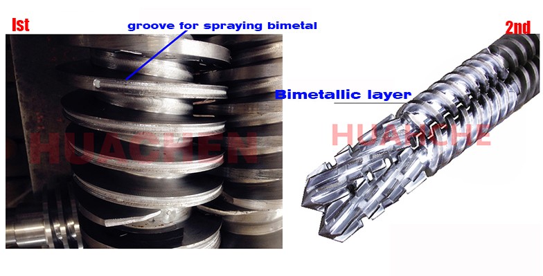 Bimetallic spraying and inlay treatment on screws Alloy Centrifugal Casting