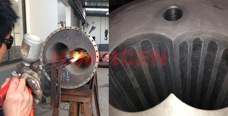 Treatment of barrels with bimetallic grooves Alloy Centrifugal Casting