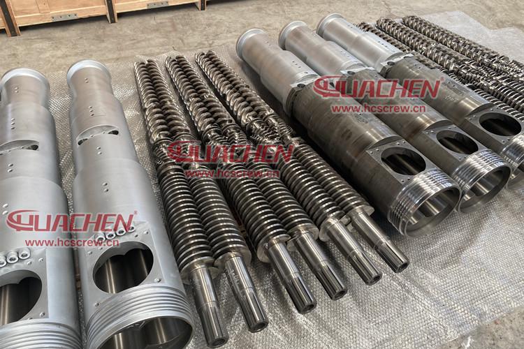 Customized Twin Screw Barrel with Internal Bore Grooves Sprayed with Bimetallic Alloy For Superior Wear Resistence 65/132
